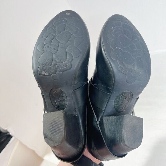 Kork-Ease Courtney Harness Slip On Biker Bootie Mule Black Leather Size 6 - Picture 4 of 8